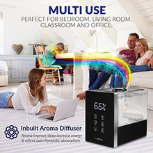 Load image into Gallery viewer, Air Humidifier for Bedroom Top Fill 6L Large Capacity for Large Room Warm&amp; Cool Mist Ultrasonic Humidifier with Humidistat, Essential Oil Diffuser for Home, Living Room, Baby Room - 40H Humidifying